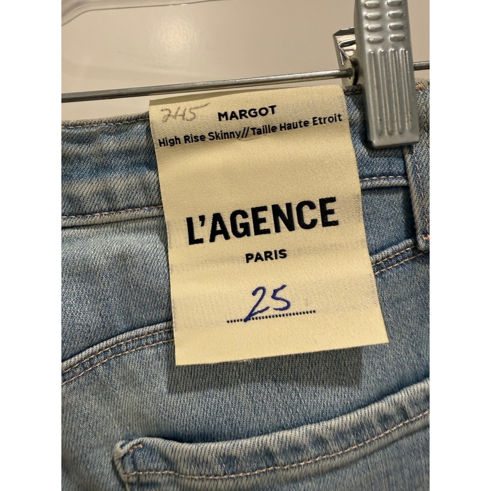 L'AGENCE Margot High Rise Skinny Jeans | Light Wash Denim | Size 25 - Picture 4 of 5